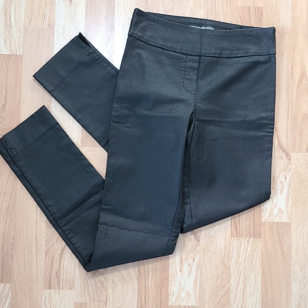 Black Waxed Coated Leather look Jeggings - S